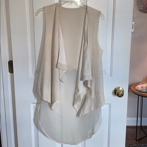 Cream Faux Suede Vest